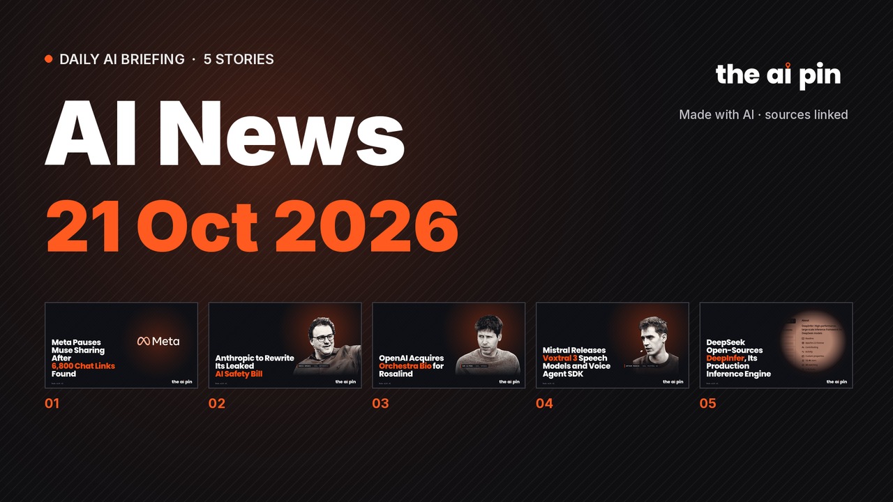 Daily Roundup – 5 AI stories in under 5 minutes (Oct 21, 2026)