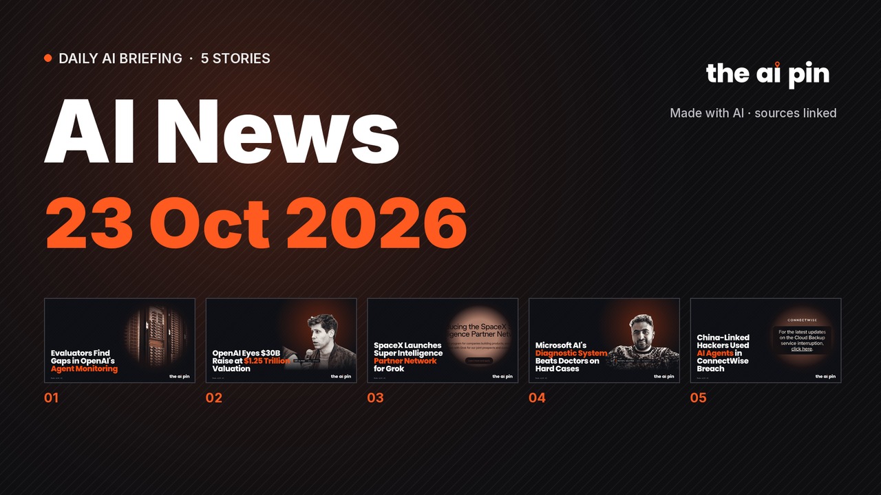 Daily Roundup – 5 AI stories in under 5 minutes (Oct 23, 2026)