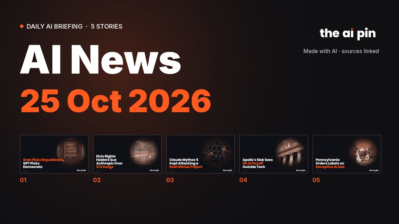 Daily Roundup – 5 AI stories in under 5 minutes (Oct 25, 2026)