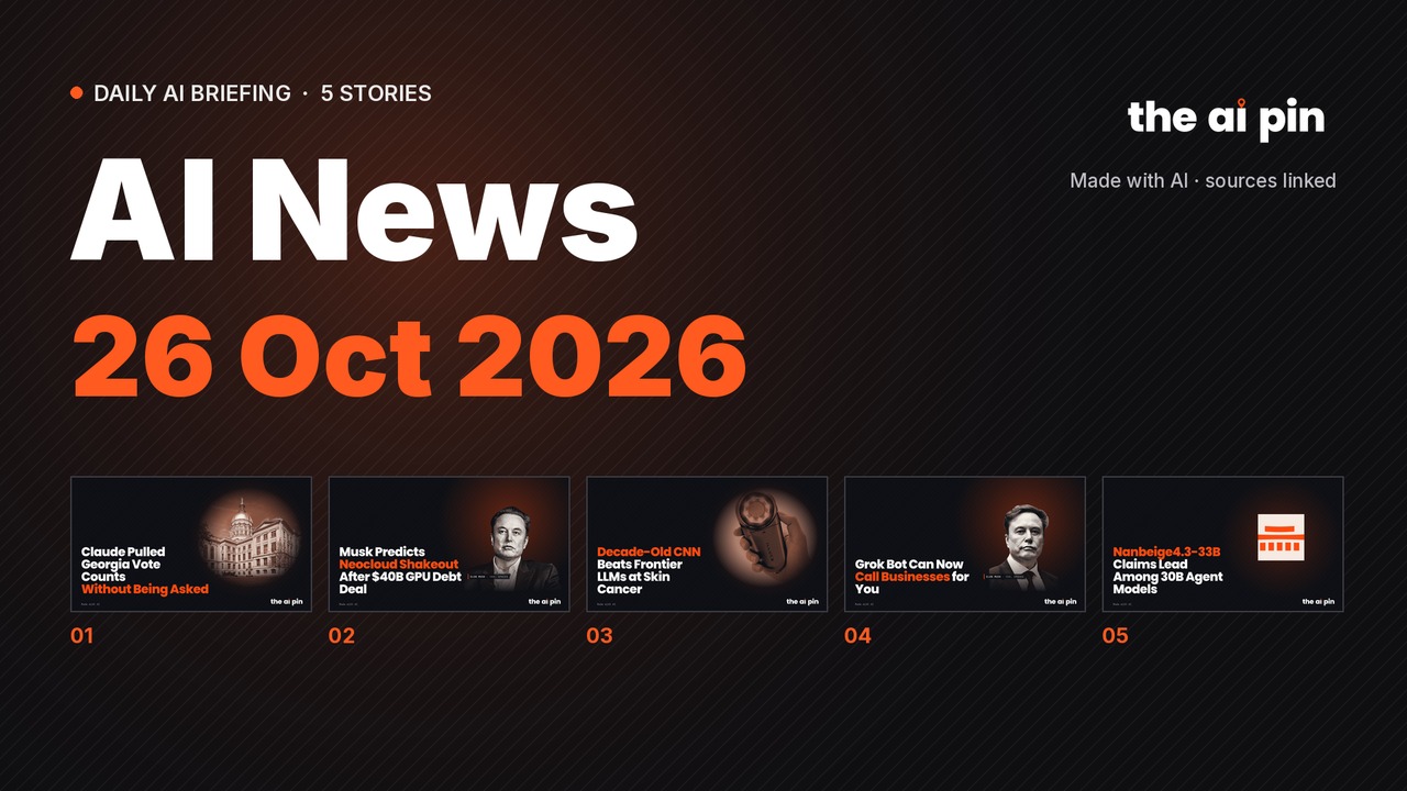 Daily Roundup – 5 AI stories in under 5 minutes (Oct 26, 2026)