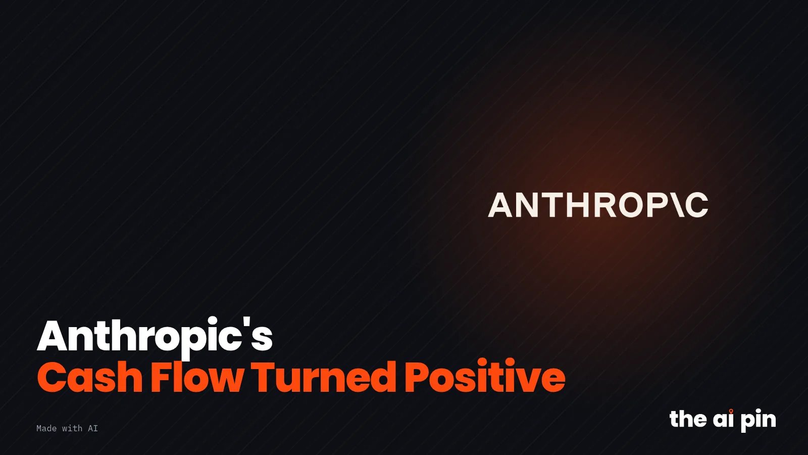 Poster: "Il flusso di cassa di Anthropic è diventato positivo", con logo Anthropic (logo Anthropic (marchio di Anthropic,…
