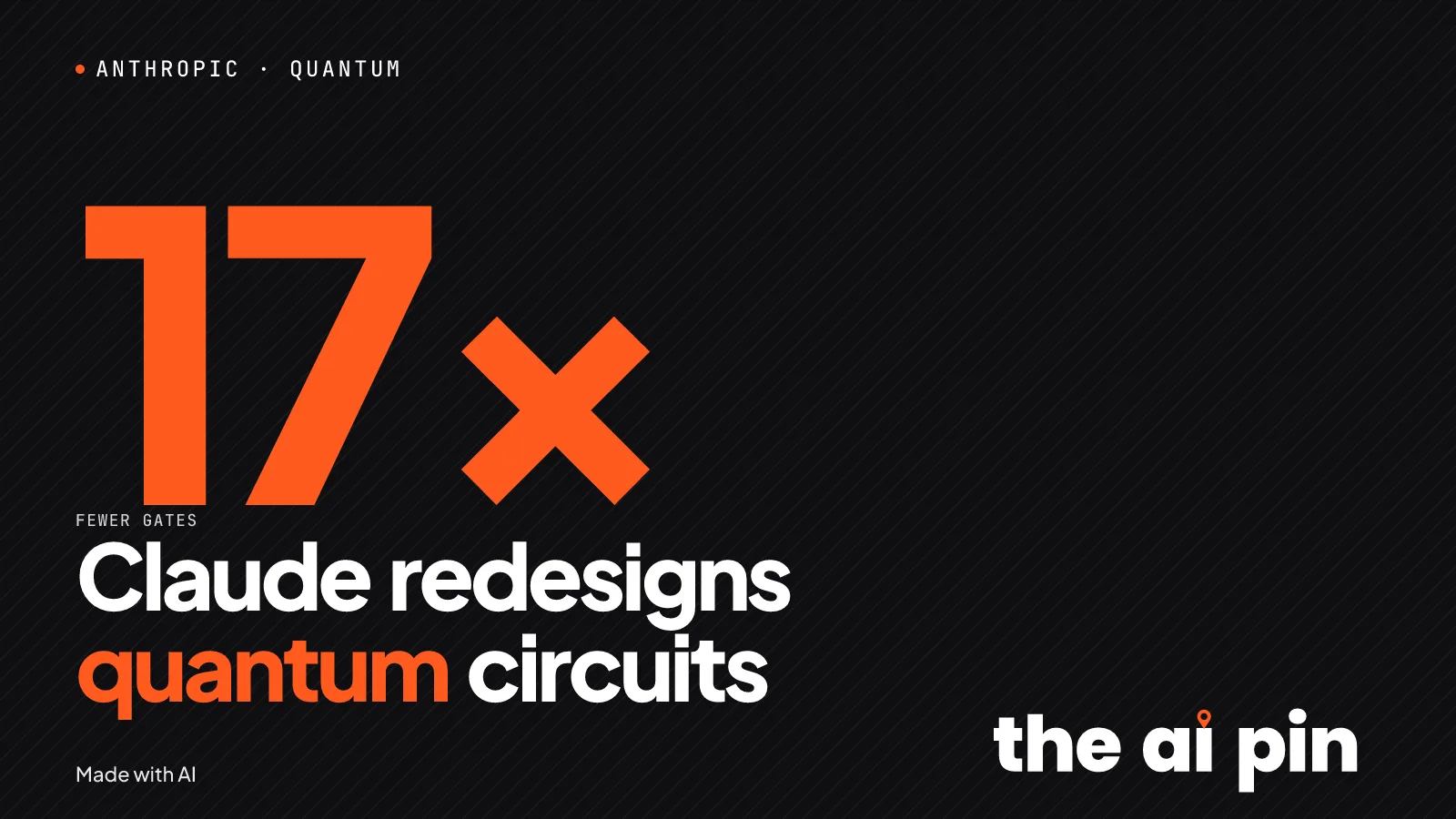 Typographic poster with the headline "Claude redesigns quantum circuits" and the kicker ANTHROPIC · QUANTUM. ; no photograph.
