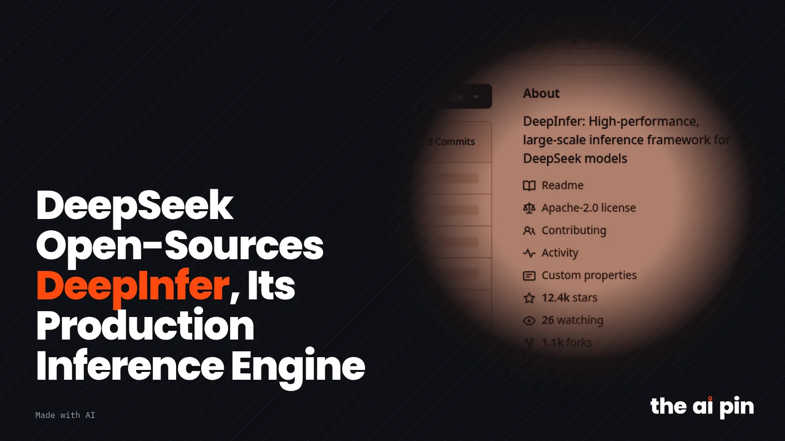 Póster: "DeepSeek publica como código abierto DeepInfer, su motor de inferencia de producción", con captura de pantalla…